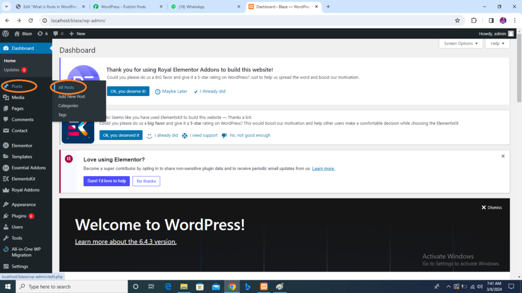 How to edit posts in wordpress