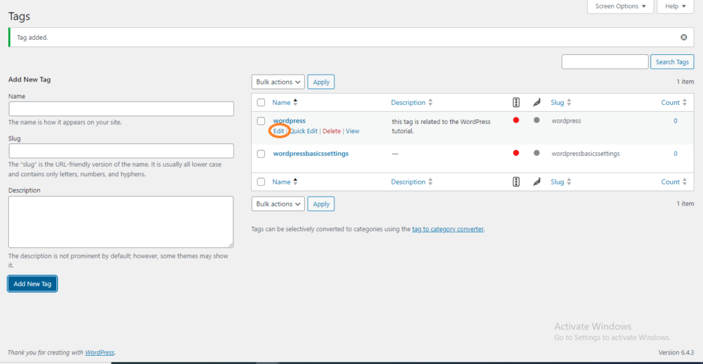 how to add tags in wordpress