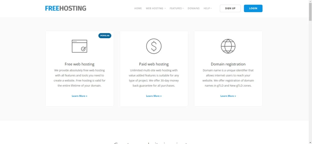 8 best free website hosting services consider Freehosting