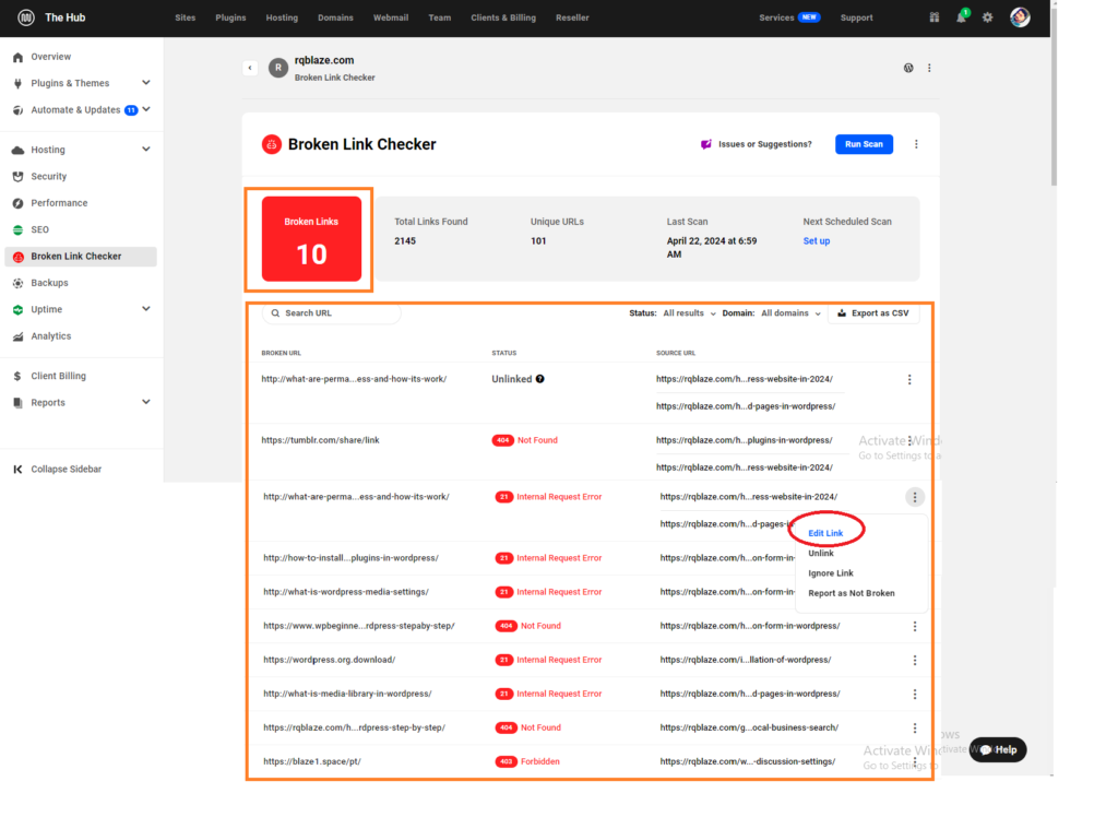 find and fix broken links in wordpress